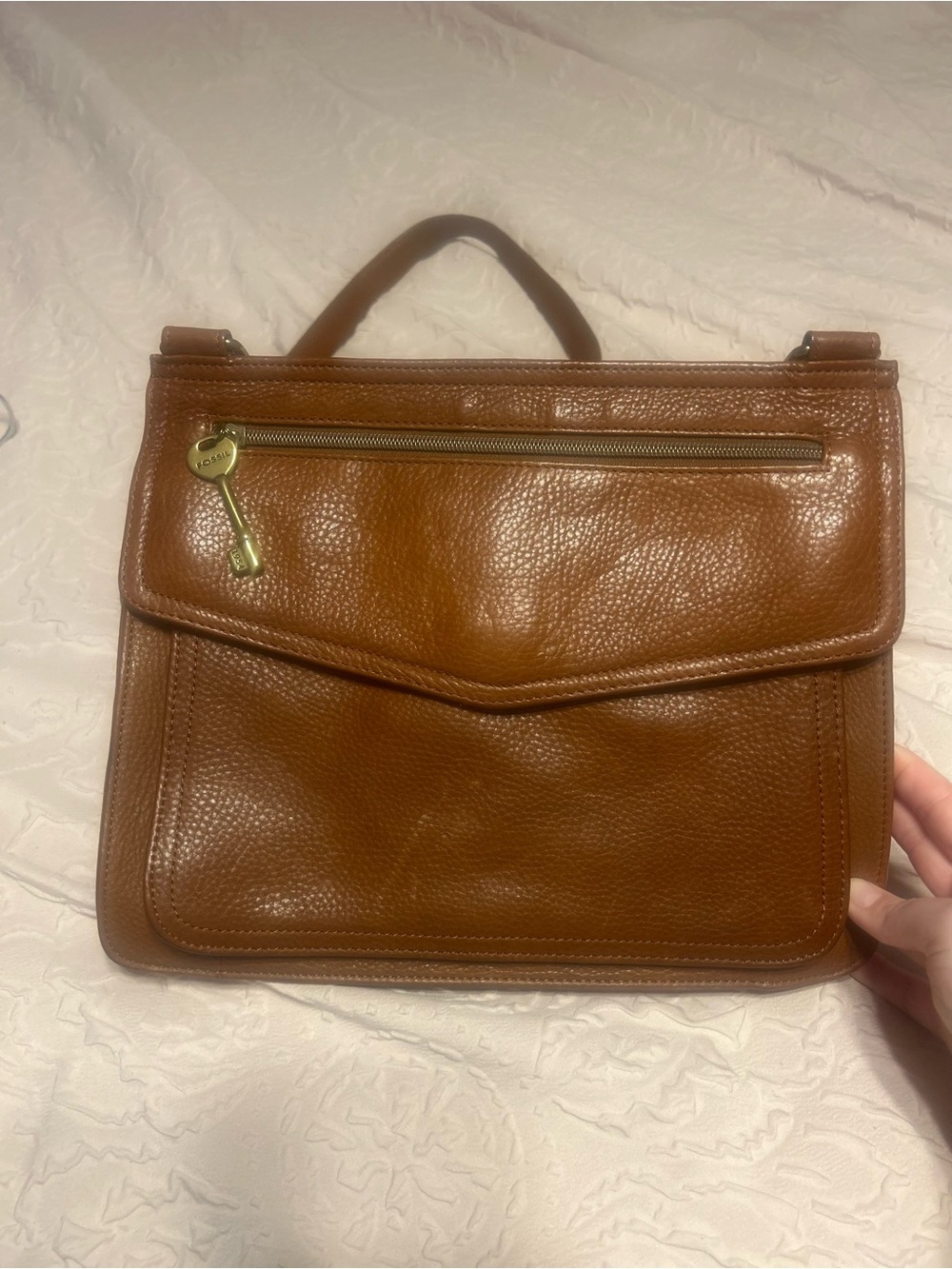 Classic Brown Leather Top-Handle Satchel - Women's Bag